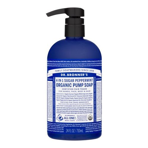 Dr. Bronner s Organic Peppermint Sugar Pump Soap 24oz