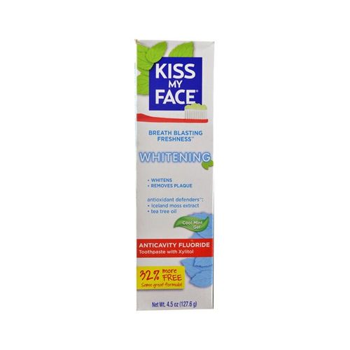 Kiss My Face Toothpaste - Whitening - Anticavity Fluoride - Gel - 4.5 oz