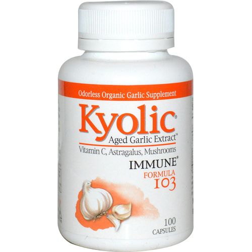 Aged Garlic Extract  Immune  Formula 103  100 Capsules  Kyolic