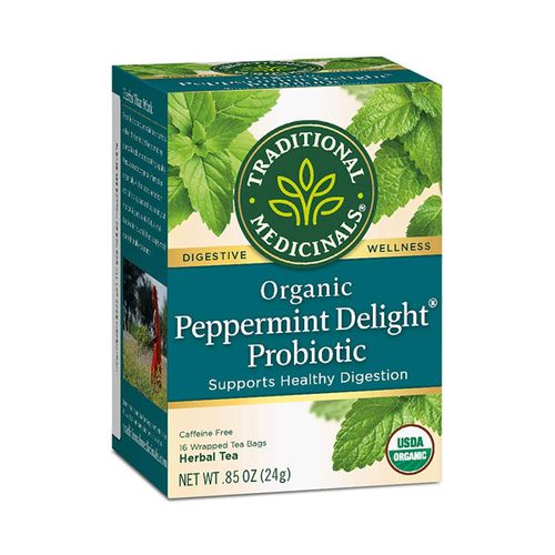 Traditional Medicinals Organic Peppermint Delight Probiotic, Tea Bags, 16 Count