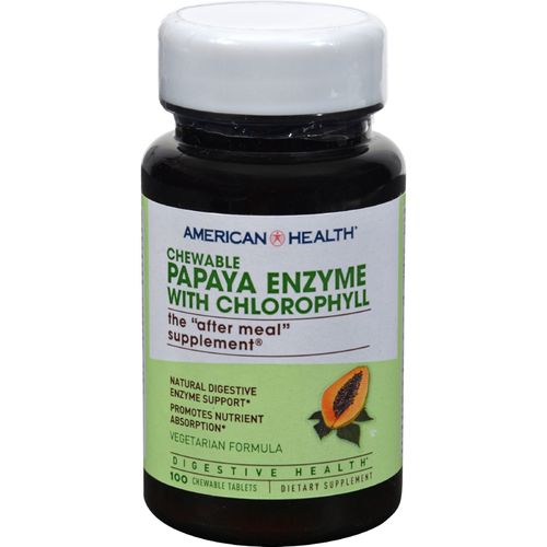 American Health Chewable Papaya Enzyme with Chlorophyll 100 Chwbls