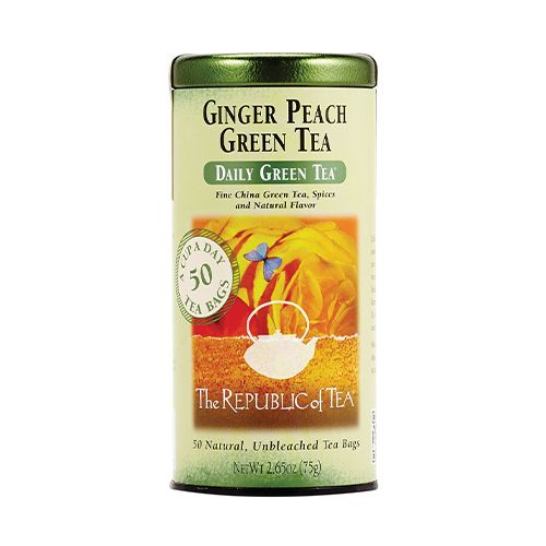 The Republic of Tea, Ginger Peach Green Tea, Tea Bags, 50 ct