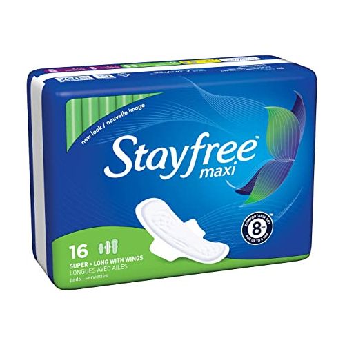 Stayfree Maxi Pads With Wings  Super Absorbency  Long Length  16 ct