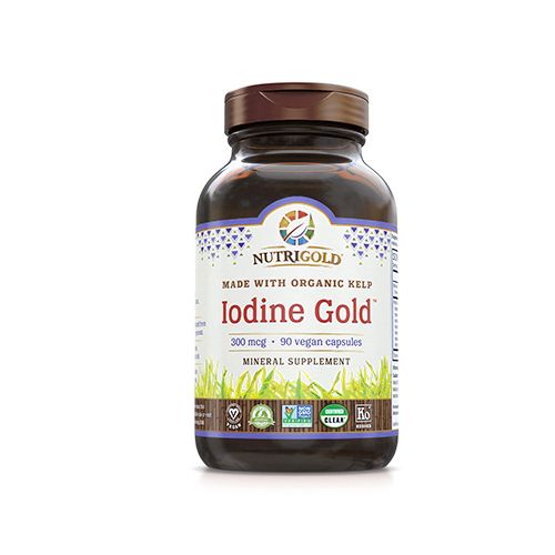 NutriGold Iodine 300 mcg Organic Whole Food Mineral 90 Veggie Capsules