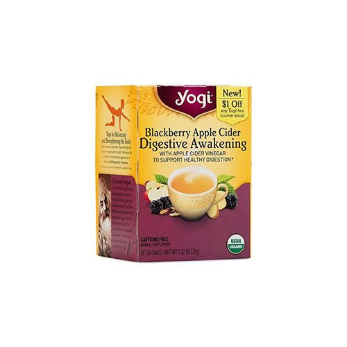 Yogi Tea Blackberry Apple Cider Digestive Awakening Tea Bags - 16ct