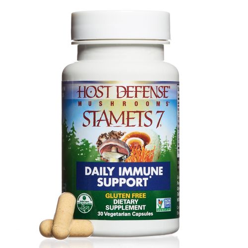 Host Defense - Stamets 7 Multi Mushroom Capsules  Supports Overall Immunity by Promoting Respiration and Digestion with Lion s Mane  Reishi  and Cordyceps  Non-GMO  Vegan  Organic  30 Count