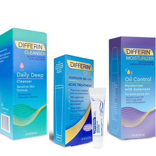 Differin Acne Treatment Gel  Retinoid Treatment for Face with 0.1% Adapalene  15g Tube