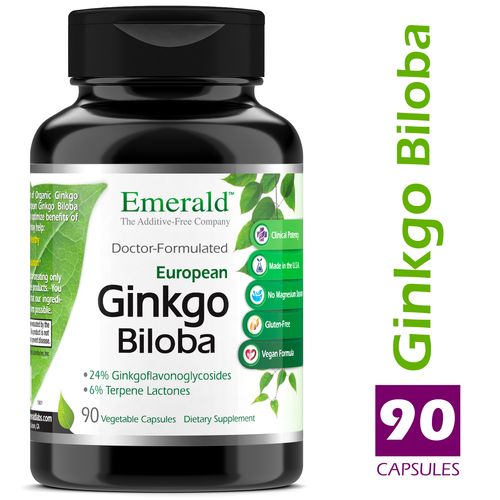 Emerald Labs Ginkgo Biloba 60 mg Extract - Supports Memory  Health  and Cognitive Function - 60 Vegetable Capsules