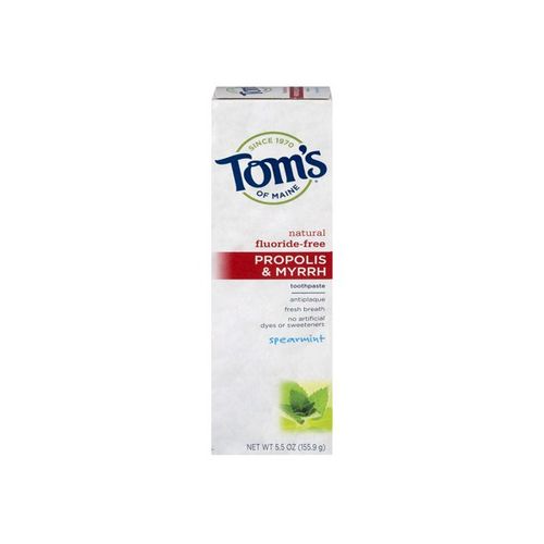 Tom s of Maine Toothpaste Spearmint Natural Fluoride-Free Propolis & Myrrh  5.5 OZ