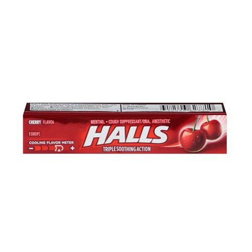 HALLS  Cherry Flavor Cough Drops  9 Drops