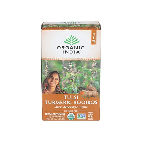 Organic India - Tulsi Infusion Stress Relieving & Exotic Turmeric Rooibos - 18 Tea Bags