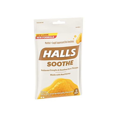 HALLS Soothe Honey Cough Drops  30 Drops