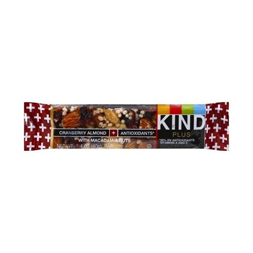 KIND, PLUS ANTIOXIDANTS BAR WITH MACADAMIA NUTS, CRANBERRY ALMOND