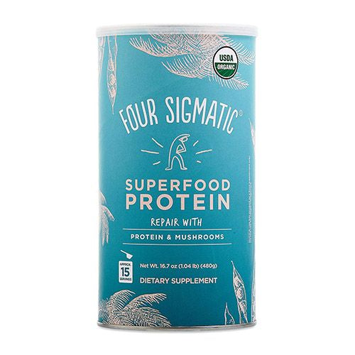Four Sigmatic Superfood Protein  Organic Plant-Based Protein with Chaga Mushroom & Ashwagandha  Supports Immune Function & Muscle Repair  Blends Smoothly + Unflavored  16.7 oz