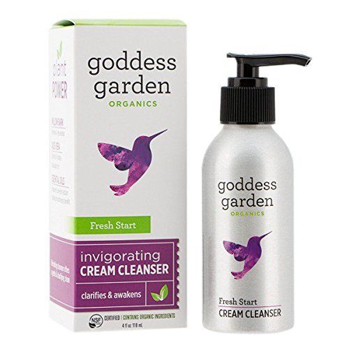 Goddess Garden Organics Fresh Start Invigorating Cream Cleanser for Sensitive Skin (4 oz. Bottle) Certified Organic, Vegan, Leaping Bunny Certified Cruelty-Free, Paraben-Free, Certified B Corp