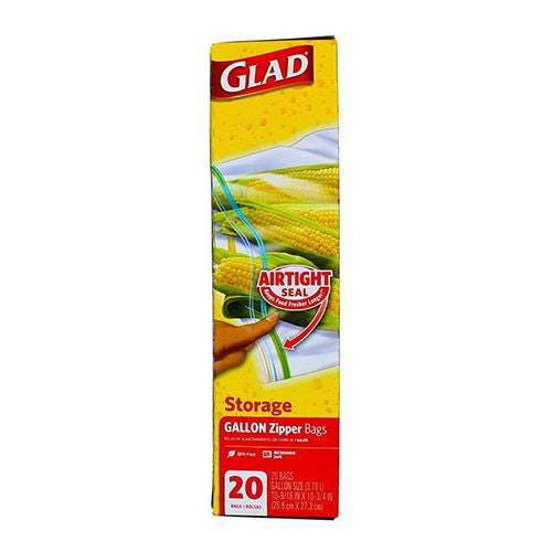  Glad Zipper Food Storage Bags - Gallon - 20 Count : Health &  Household