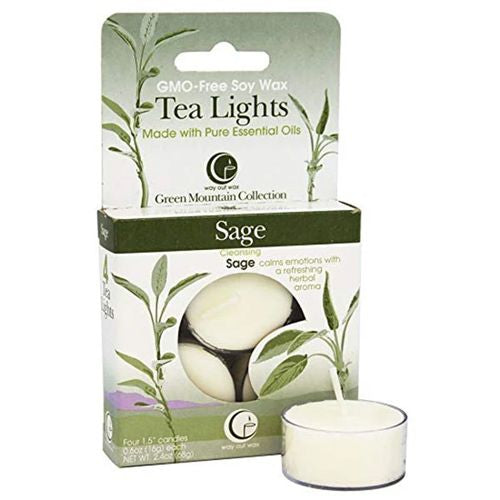 Way Out Wax Tea Lights Sage 4 Candle