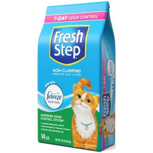 Fresh Step Premium Scented Litter with Febreze  Non-Clumping Cat Litter  14 lb