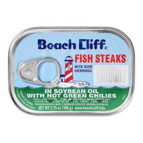 Beach Cliff Fish Steak in Soy Oil with Green Chilies, 3.75 oz