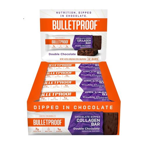 Bulletproof Chocolate Dipped Collagen Bar - Double Chocolate - 12pk