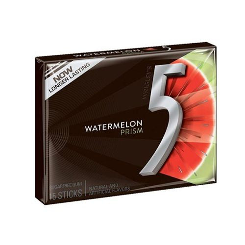 5 Gum Watermelon Prism Sugar Free Chewing Gum - 15 Stick Pack