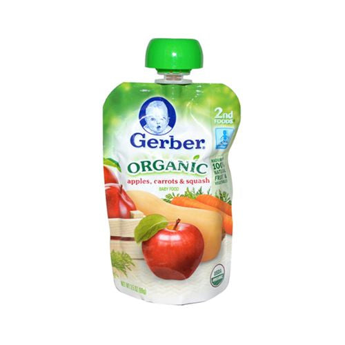 Gerber Sitter 2nd Foods Organic Apple Carrot & Squash Baby Food Pouch - 3.5oz