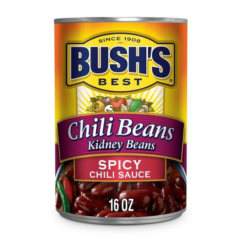 BUSH'S BEST Dark Red Kidney Beans in a Spicy Chili Sauce 16 oz