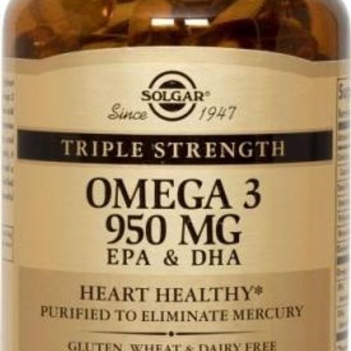 2 Bottles Solgar Triple Strength Omega-3 950 mg 133 Softgels, Total 266 Softgels