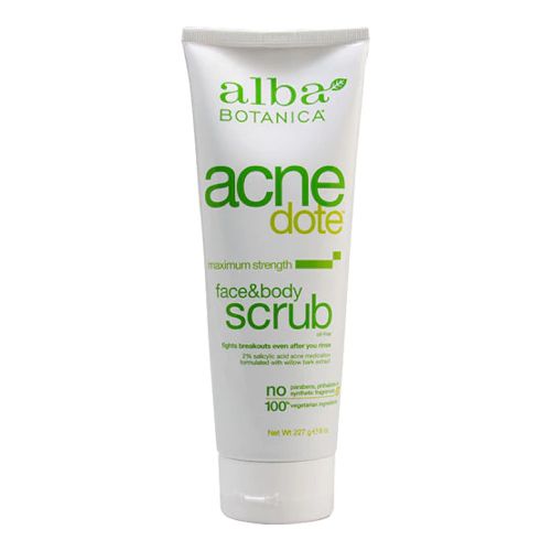 Alba Botanica Acnedote Face & Body Scrub with 2% Salicylic Acid  8 oz