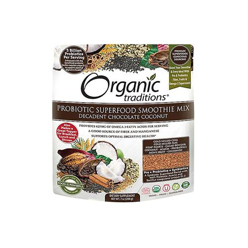 Probiotic Superfood Booster, Decadent Chocolate Coconut - 7 oz (200 Grams) by Or