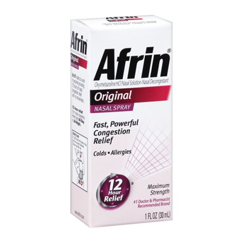 Afrin Original 12 Hour Nasal Congestion Relief Spray - 30 mL