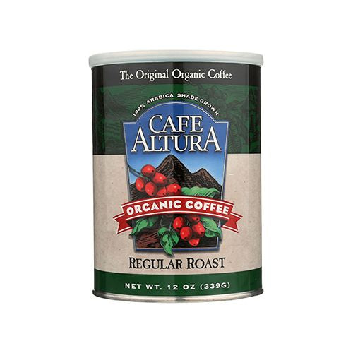 Café Altura, Regular Roast, Medium Roast, Organic Ground Coffee, 12 oz