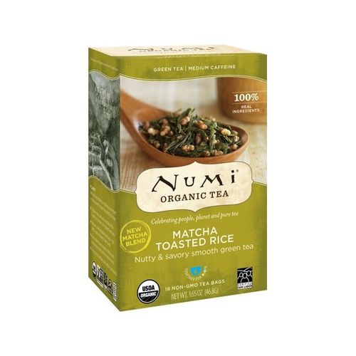 Numi Organic Tea, Matcha Toasted Rice, Tea Bags, 18 Ct