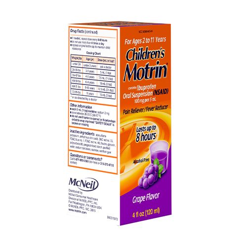 Motrin Children's Pain Reliever & Fe