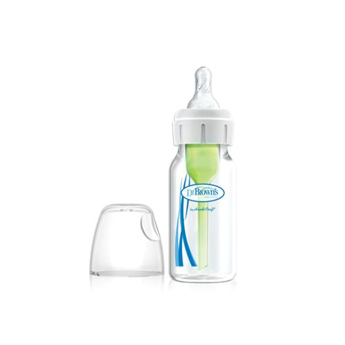 Dr. Brown s Natural Flow Anti-Colic Options+ Narrow Baby Bottle  4oz/120mL  with Level 1 Slow Flow Nipple  1-Pack  0m+