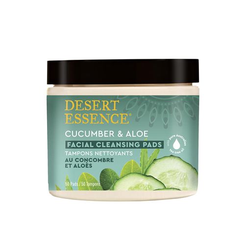 Desert Essence 184263 Cucumber & Aloe Cleansing Pads  50 Piece
