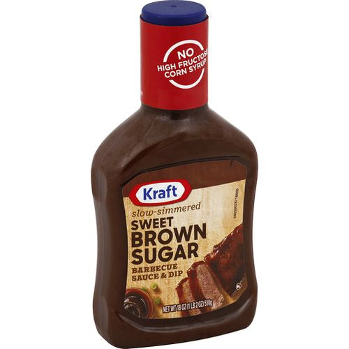 Kraft Sweet Brown Sugar Slow-Simmered Barbecue Sauce and Dip, 18 oz Bottle