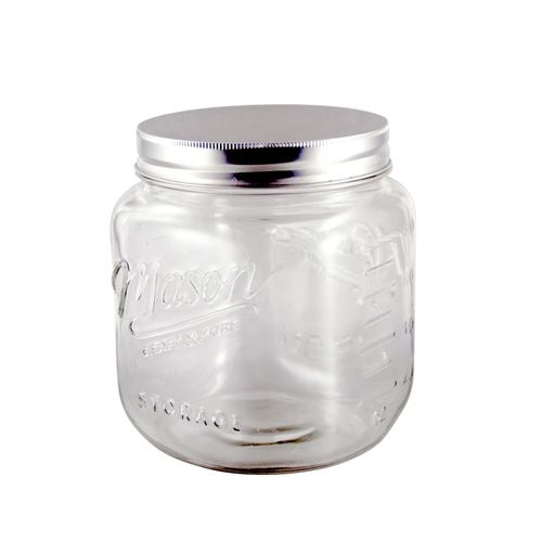 Grant Howard 51091 102 Ounce Classic Embossed Glass Mason Storage Jar with Lid