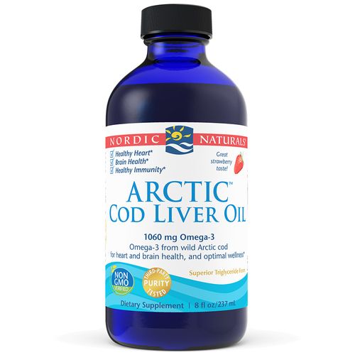 Nordic Naturals Arctic Cod Liver  1060 mg Total Omega-3s  Strawberry  8 oz