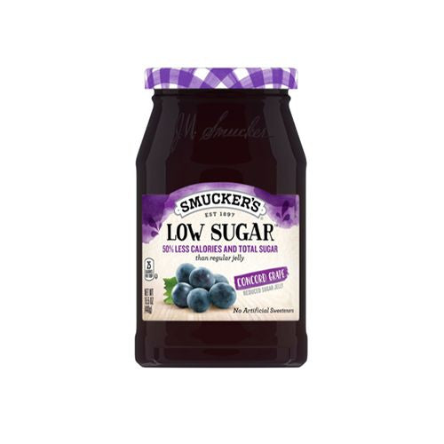 Smucker's Low Sugar Concord Grape Reduced Sugar Jelly, 15.5 oz