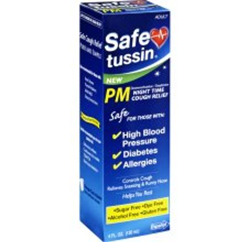 Safetussin PM Night Time Cough Relief Syrup, 4 Ounce Bottle (B01IAIHW1I)