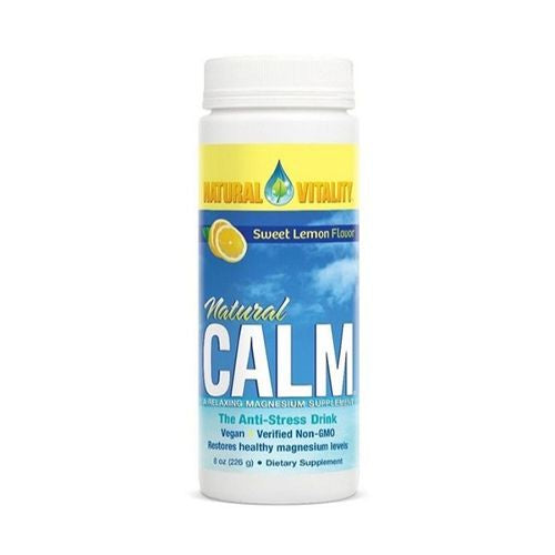 Natural Vitality Calm Anti-Stress Drink Mix, Magnesium Supplement, Lemon, 8 Oz