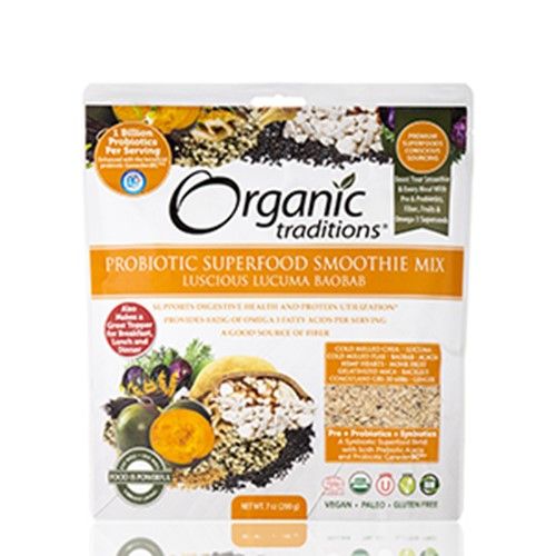 Organic Traditions  Probiotic Smoothie Mix  Luscious Lucuma Baobab  7 oz  200 g