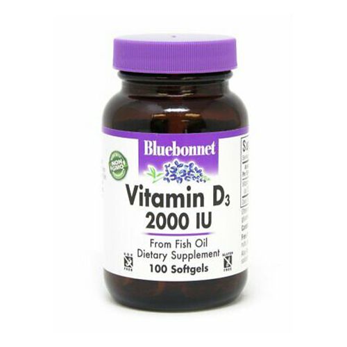 Bluebonnet Nutrition Vitamin D3 2000 IU Softgels  100 Ct