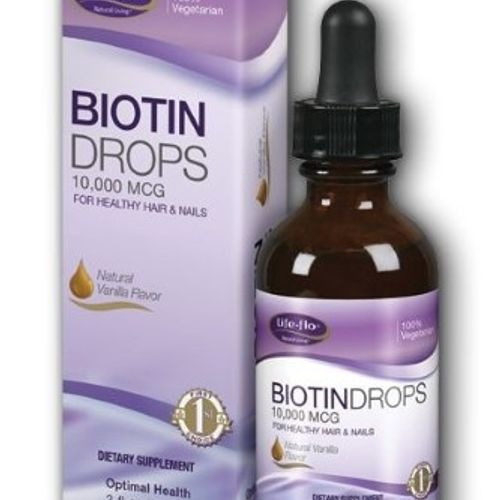 Life-Flo Biotin Drops 10 000 mcg with Vitamin D3 | Liquid Supplement for Healthy Hair  Skin & Nails | 2oz  60 Servings