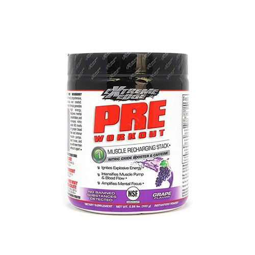 Extreme Edge Pre Workout Powder  Grape  30 Servings