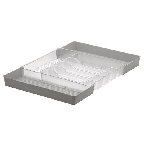 13x16" Hexa 6-Divider Expandable Silverware Tray (Expands up to 23.25") Clear - Spectrum Diversified"