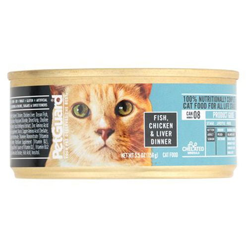 PetGuard Canned Cat Food Fish  Chicken & Liver Dinner 5.5 oz Can