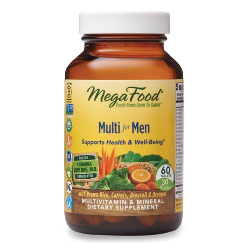 MegaFood Men s Multivitamin - With B vitamins for Cellular Energy Production & Choline to Support Cognitive Function - Non-GMO  Vegetarian & Made without Dairy and Soy - 60 Tabs (30 Servings)