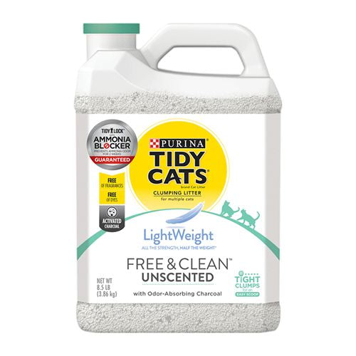 Purina Tidy Cats Low Dust  Clumping Cat Litter  LightWeight Free & Clean Unscented  Multi Cat Litter  8.5 lb. Jug